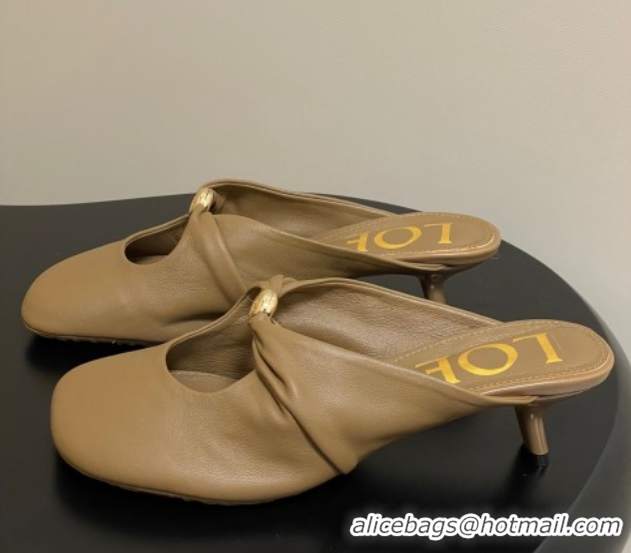 Cheap Price Loewe Pebble Soft heel mule 4.5cm in nappa lambskin Brown 0823087