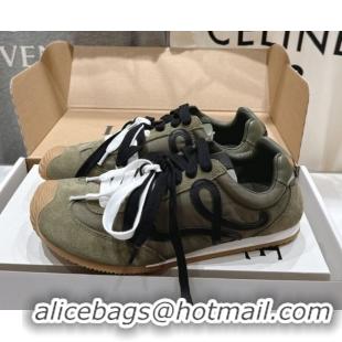 Good Product Loewe Ballet Runner 2.0 Sneakers in nylon and suede Green 0823089