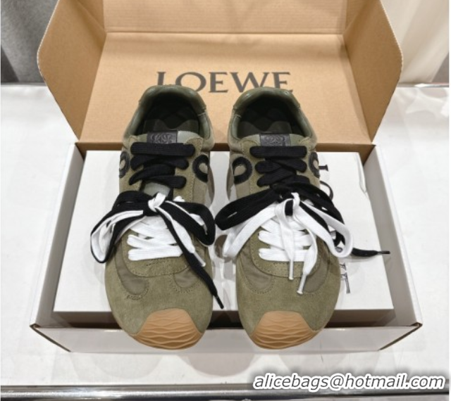 Good Product Loewe Ballet Runner 2.0 Sneakers in nylon and suede Green 0823089