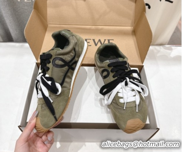 Good Product Loewe Ballet Runner 2.0 Sneakers in nylon and suede Green 0823089