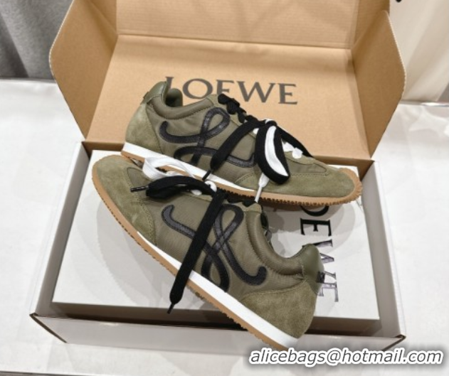 Good Product Loewe Ballet Runner 2.0 Sneakers in nylon and suede Green 0823089