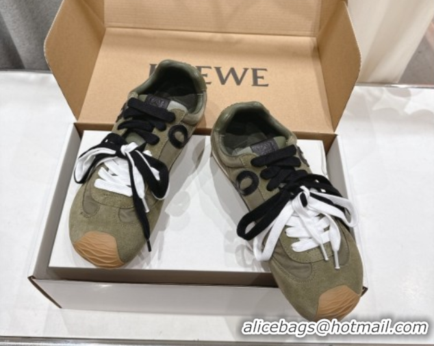 Good Product Loewe Ballet Runner 2.0 Sneakers in nylon and suede Green 0823089