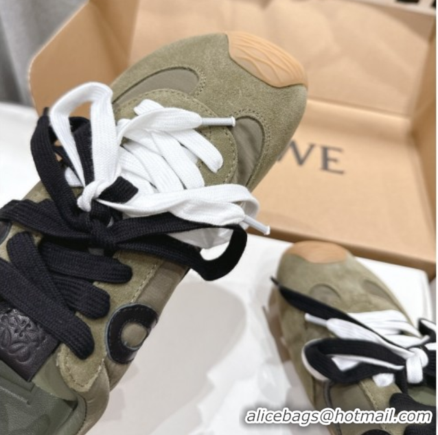 Good Product Loewe Ballet Runner 2.0 Sneakers in nylon and suede Green 0823089