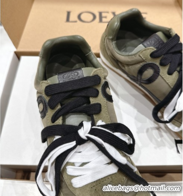 Good Product Loewe Ballet Runner 2.0 Sneakers in nylon and suede Green 0823089