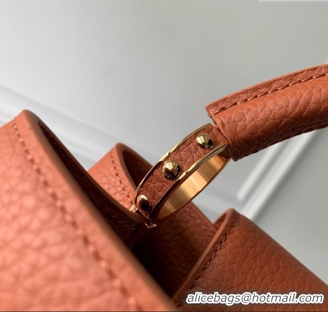 Market Sells Louis Vuitton Capucines Mini Bag with Chain in Taurillon Leather M14381 Tan ​2025