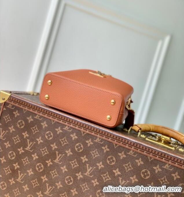 Market Sells Louis Vuitton Capucines Mini Bag with Chain in Taurillon Leather M14381 Tan ​2025