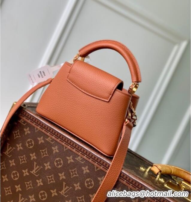 Market Sells Louis Vuitton Capucines Mini Bag with Chain in Taurillon Leather M14381 Tan ​2025