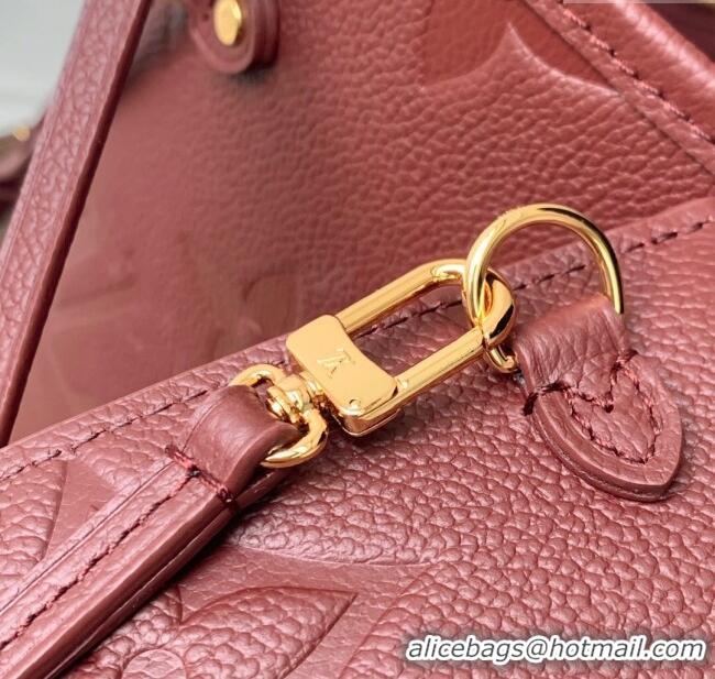 Original Cheap Louis Vuitton Neverfull MM Tote Bag in Monogram Leather M25855 Burgundy 2025