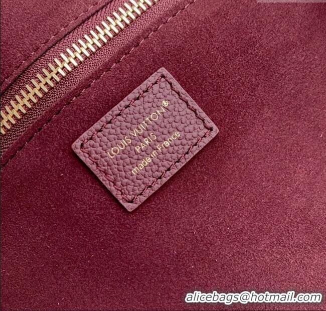 Original Cheap Louis Vuitton Neverfull MM Tote Bag in Monogram Leather M25855 Burgundy 2025