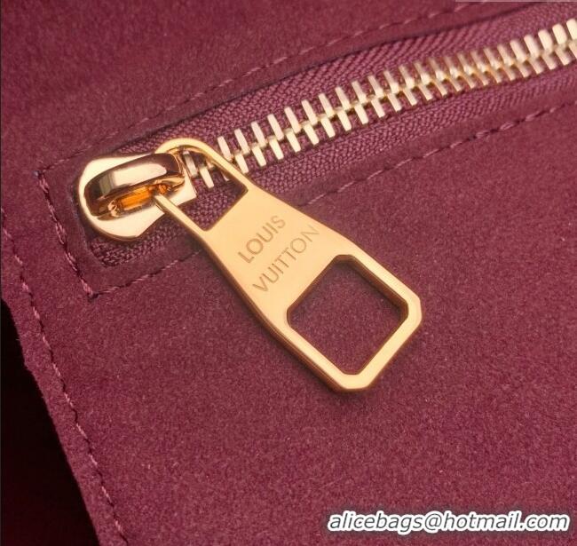 Original Cheap Louis Vuitton Neverfull MM Tote Bag in Monogram Leather M25855 Burgundy 2025