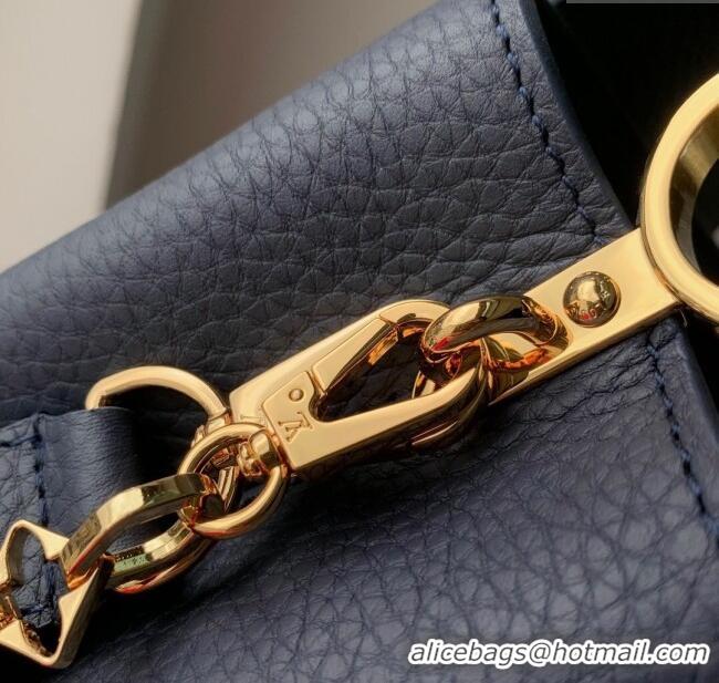 Original Cheap Louis Vuitton Capucines Mini Bag with Chain in Taurillon Leather M14970 Blue 2025