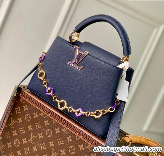 Market Sells Louis Vuitton Capucines BB Bag with Chain in Taurillon Leather M14970 Blue 2025