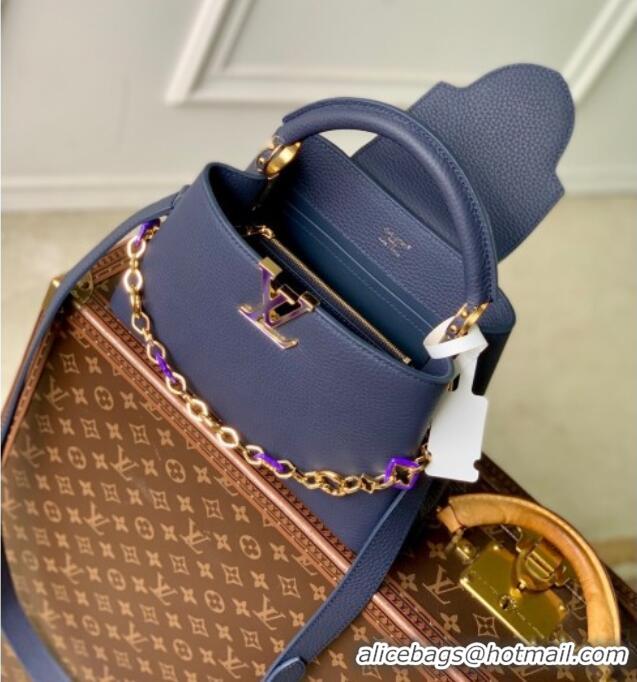 Market Sells Louis Vuitton Capucines BB Bag with Chain in Taurillon Leather M14970 Blue 2025