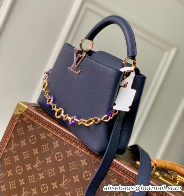 Market Sells Louis Vuitton Capucines BB Bag with Chain in Taurillon Leather M14970 Blue 2025