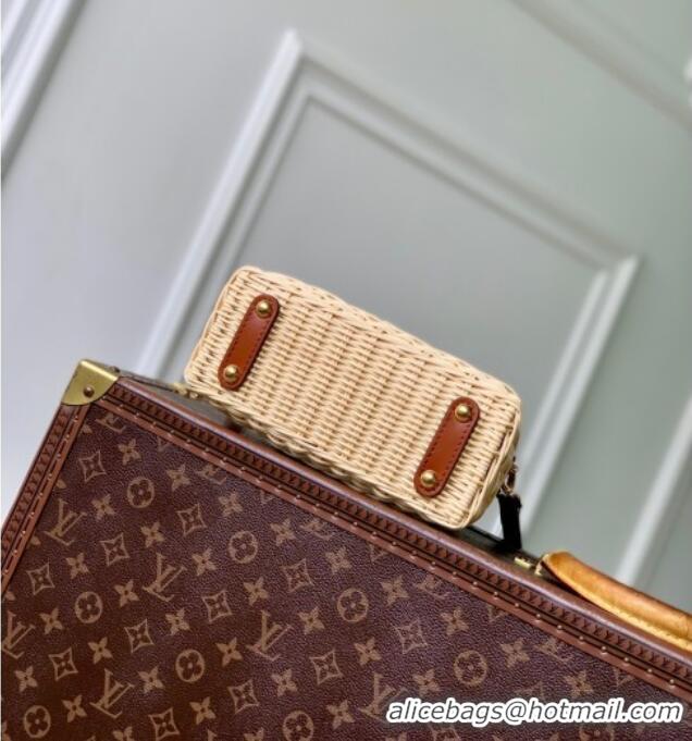 New Product Louis Vuitton Capucines Mini Bag in Cowhide and Rattan N88126 Brown 2025