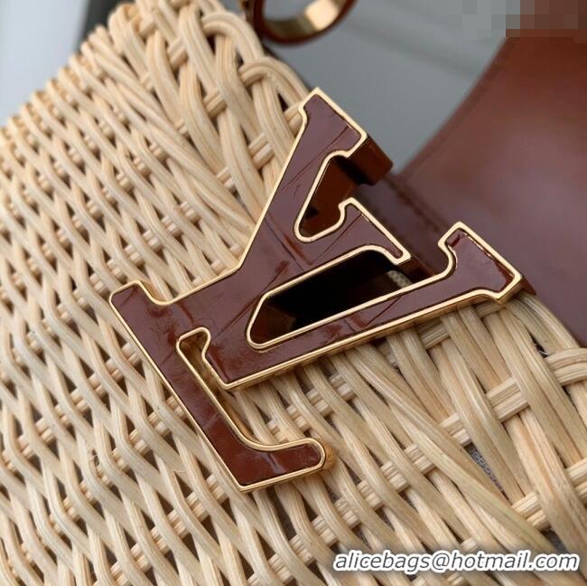 New Product Louis Vuitton Capucines Mini Bag in Cowhide and Rattan N88126 Brown 2025