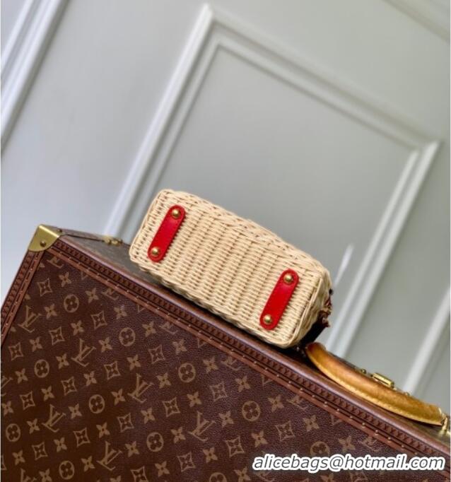 Inexpensive Louis Vuitton Capucines Mini Bag in Cowhide and Rattan N88126 Red 2025