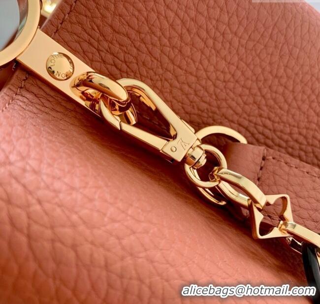 Spot Bulk Louis Vuitton Capucines BB Bag with Chain in Taurillon Leather M14381 Tan 2025
