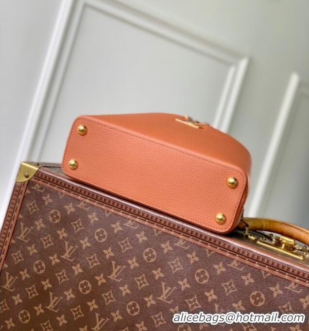 Spot Bulk Louis Vuitton Capucines BB Bag with Chain in Taurillon Leather M14381 Tan 2025
