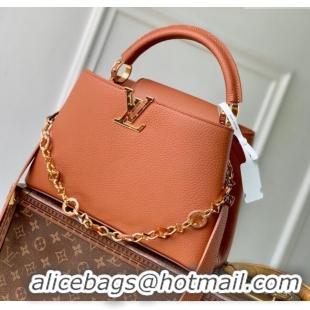 Market Sells Louis Vuitton Capucines MM Bag with Chain in Taurillon Leather M14381 Tan 2025