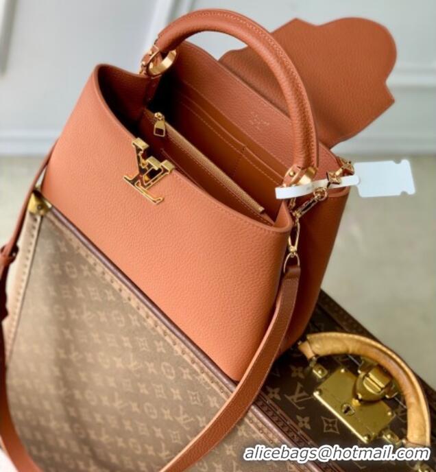 Market Sells Louis Vuitton Capucines MM Bag with Chain in Taurillon Leather M14381 Tan 2025