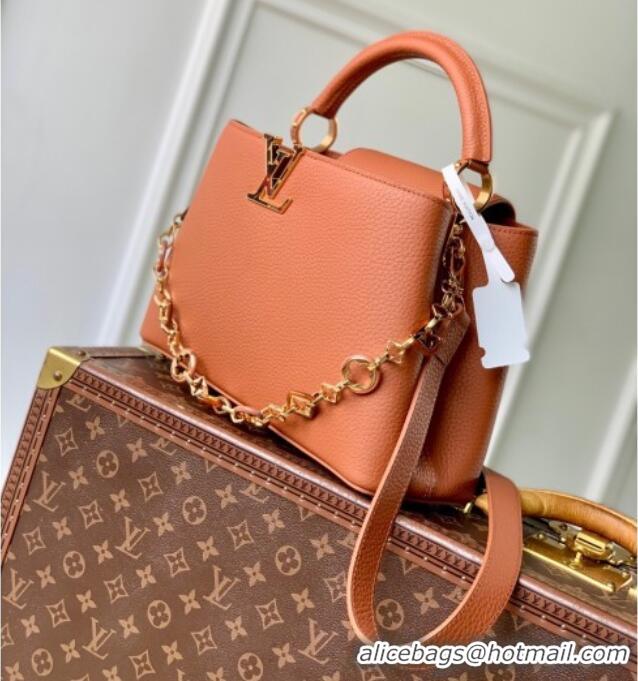 Market Sells Louis Vuitton Capucines MM Bag with Chain in Taurillon Leather M14381 Tan 2025