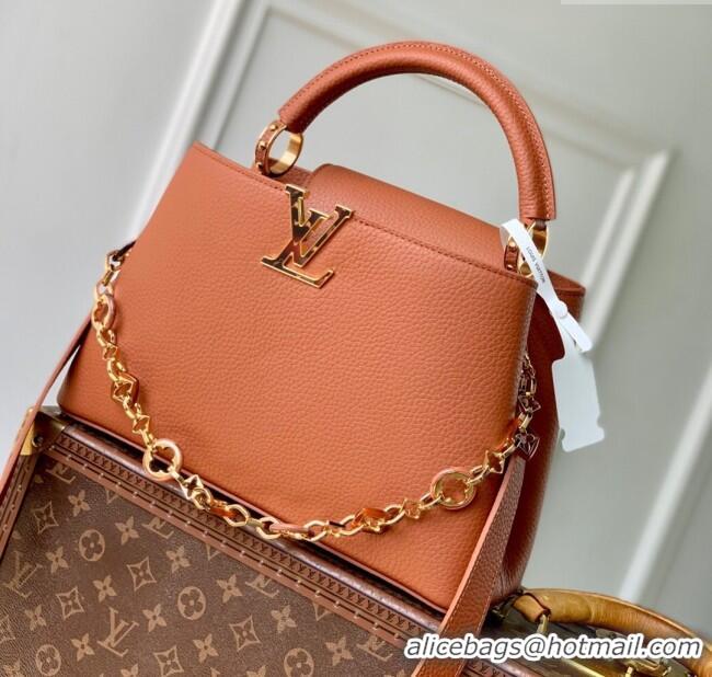 Market Sells Louis Vuitton Capucines MM Bag with Chain in Taurillon Leather M14381 Tan 2025