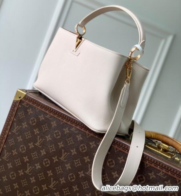 Classic Specials Louis Vuitton Capucines MM Souple Bag in Calf Leather M14370 White 2025