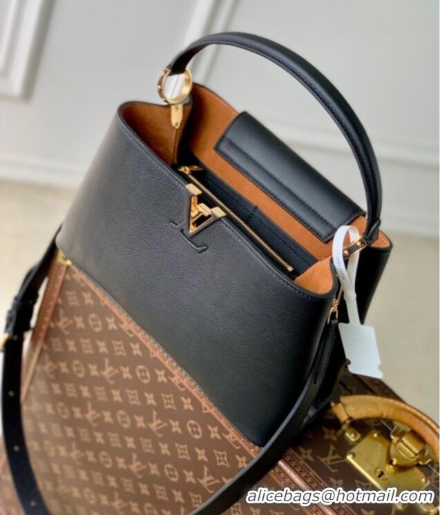 Grade Quality Louis Vuitton Capucines MM Souple Bag in Calf Leather M14370 Black 2025