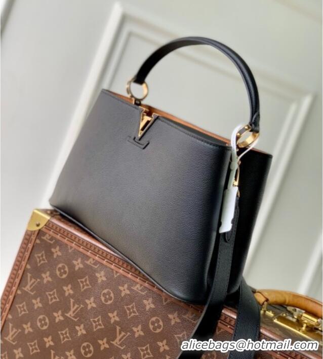 Grade Quality Louis Vuitton Capucines MM Souple Bag in Calf Leather M14370 Black 2025