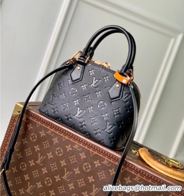 Top Grade Louis Vuitton Alma BB Bag in Monogram Grained Leather M26409 Black 2025
