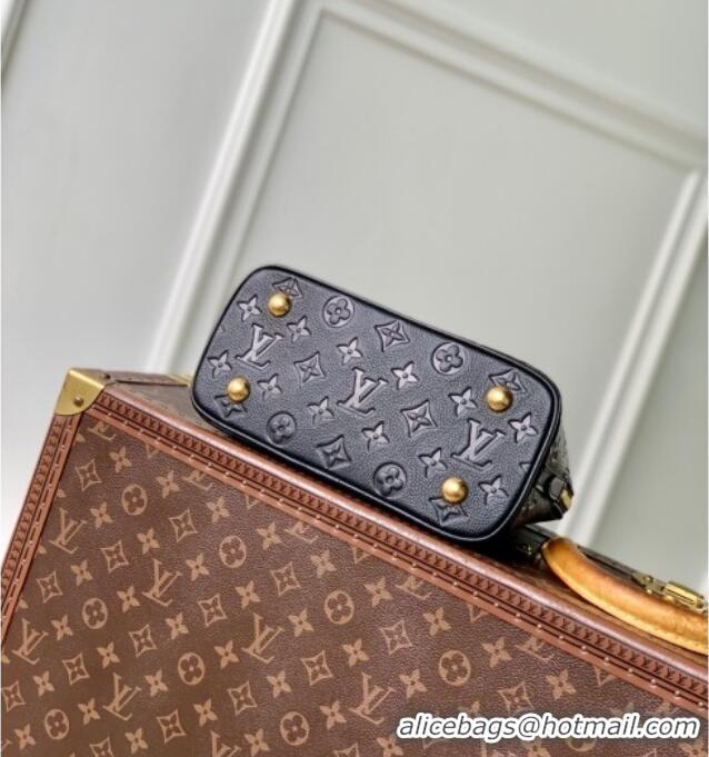 Top Grade Louis Vuitton Alma BB Bag in Monogram Grained Leather M26409 Black 2025