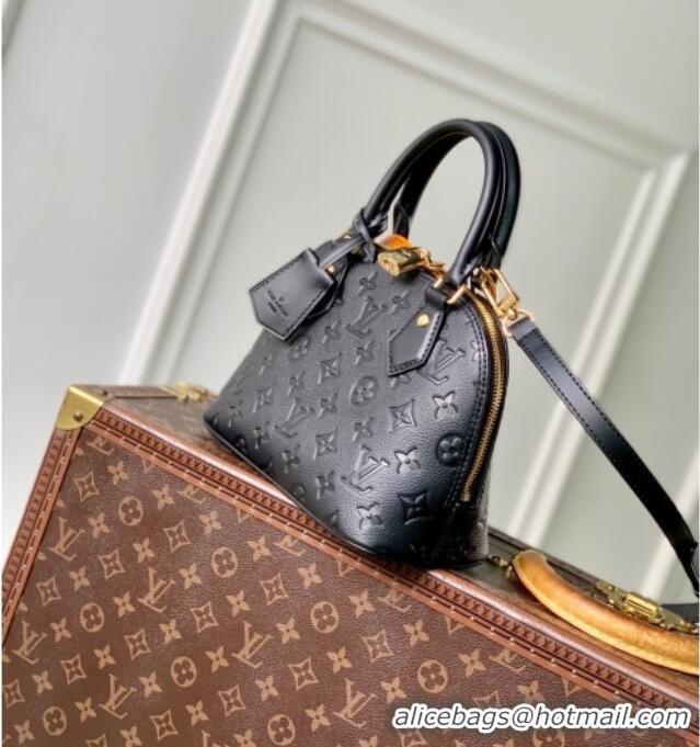 Top Grade Louis Vuitton Alma BB Bag in Monogram Grained Leather M26409 Black 2025