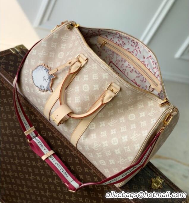 Luxury Discount Louis Vuitton Keepall Bandouliere 45 in Meowgram Coated Canvas M25787 2025
