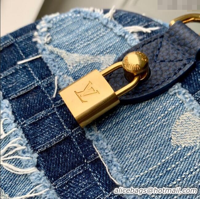 Spot Bulk Louis Vuitton Speedy 25 Bandouliere in Blue Denim M15276 2025