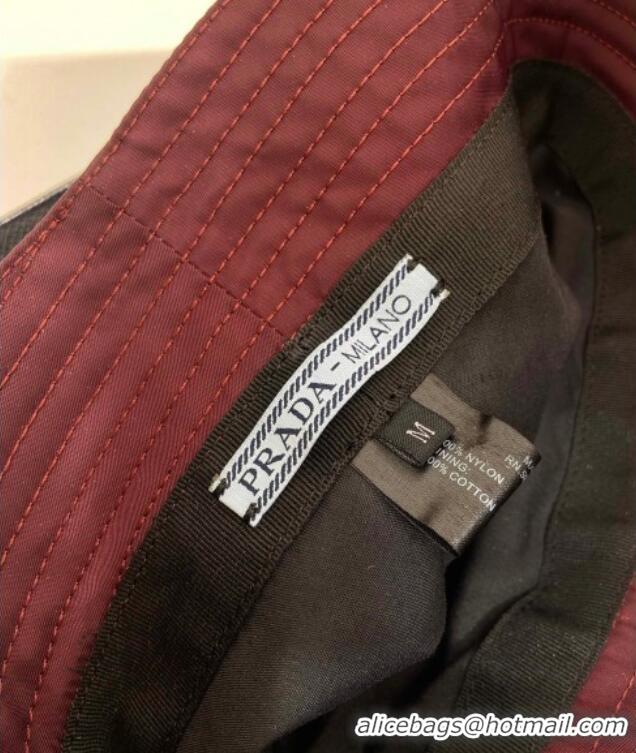 Classic Cheapest Prada Nylon Bucket Hat 0929 Burgundy 2025