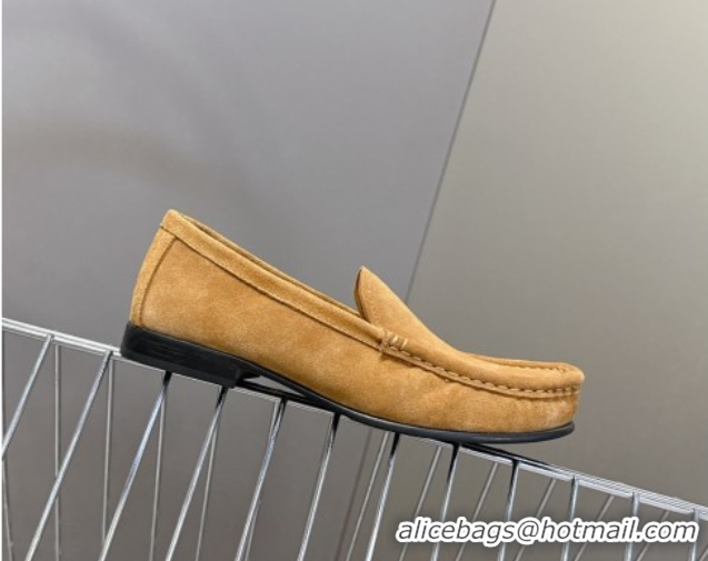 Sumptuous Miu Miu Suede Loafers Dark Beige 5D499E 0826005