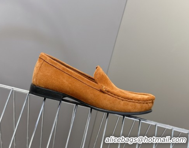 Stylish Miu Miu Suede Loafers Light Brown 5D499E 50826006