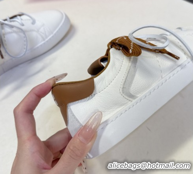 Best Grade Miu Miu Leather Sneakers White/Brown MIU082601 0826008