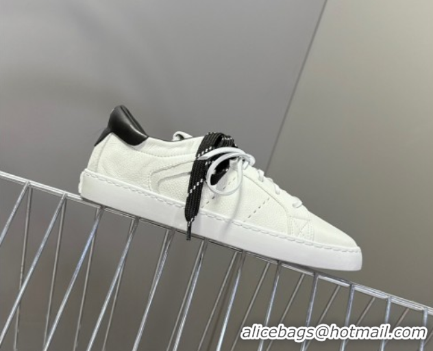 Best Price Miu Miu Leather Sneakers White/Black MIU082601 50826009