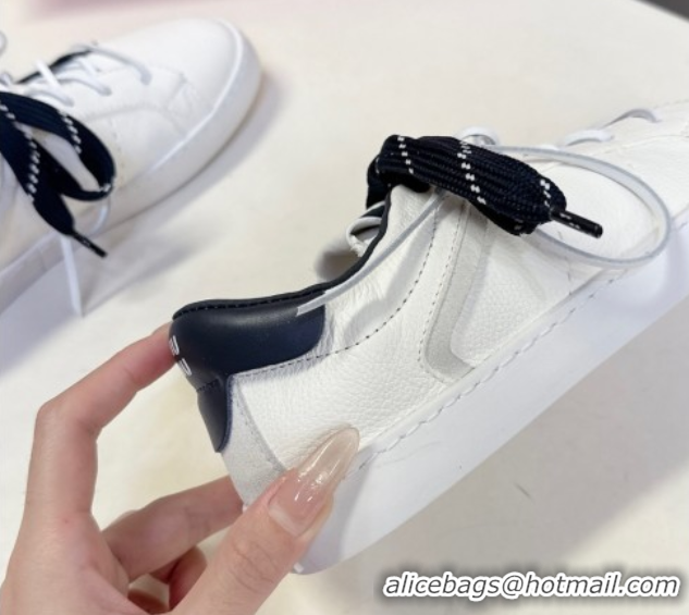 Pretty Style Miu Miu Leather Sneakers White/Dark Blue MIU082601 50826011