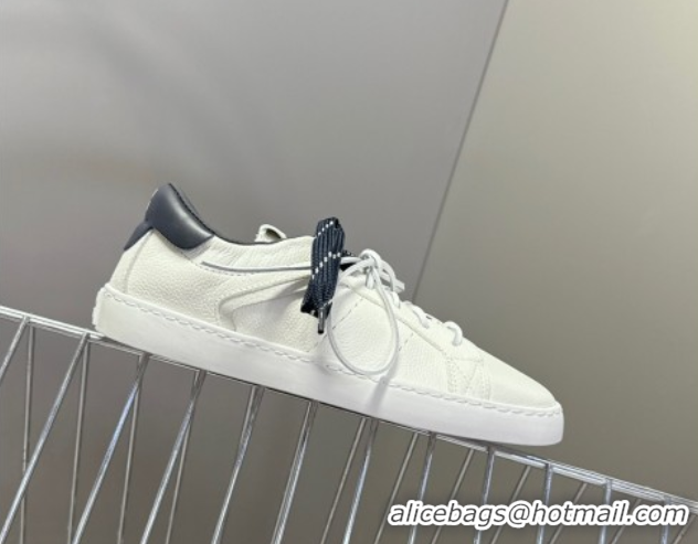 Pretty Style Miu Miu Leather Sneakers White/Dark Blue MIU082601 50826011