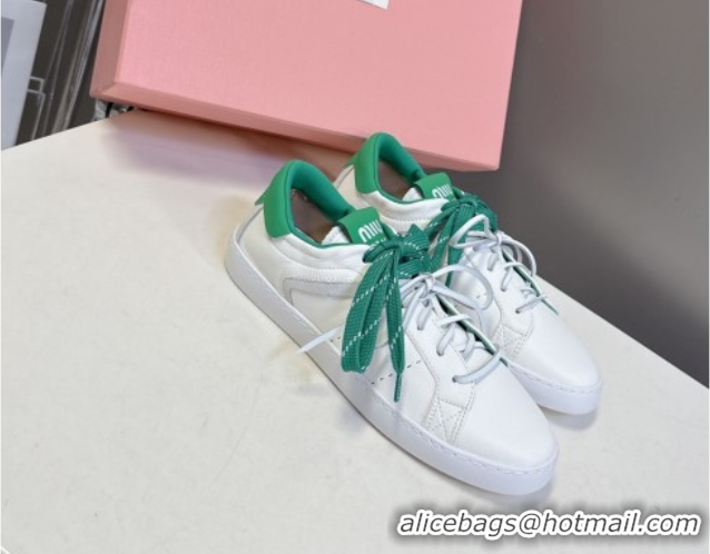 Grade Quality Miu Miu Leather Sneakers White/Green MIU082601 50826012