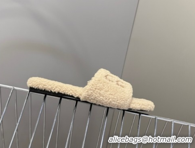 Fashion Luxury Miu Miu Shearling Flat Slides Sandal 2025 MIU082608 50826054