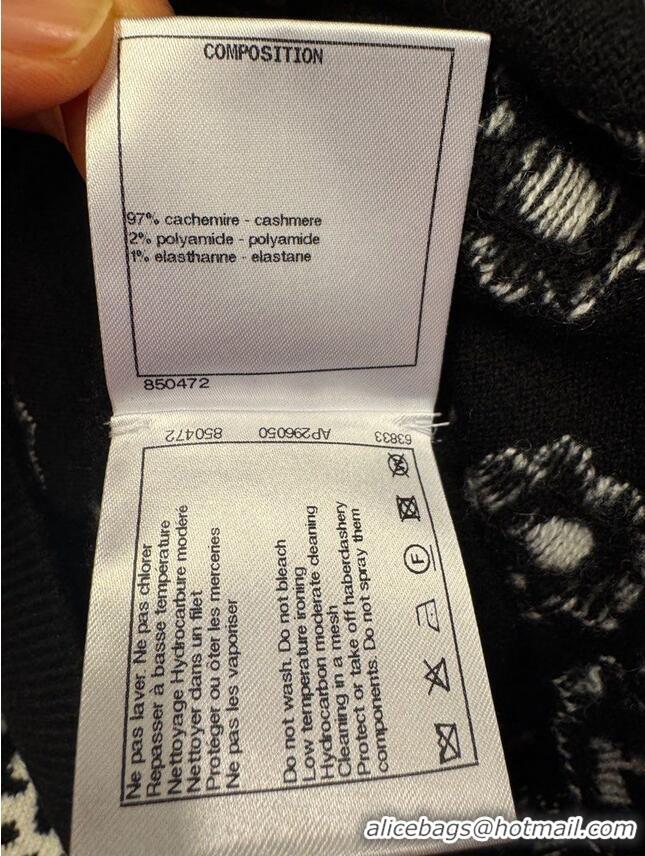 Well Crafted Cheap Chanel Sweater Floral Knit CH5794 Black 2025