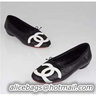 ​Top Quality Chanel Cambon Quilted Leather Cambon Ballet Flats CH4471 Black/White 2025