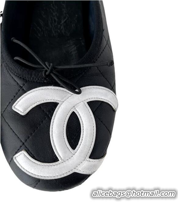 ​Top Quality Chanel Cambon Quilted Leather Cambon Ballet Flats CH4471 Black/White 2025