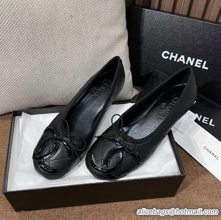 ​Market Sells Chanel Quilted Leather Ballet Flats CH4472 Black 2025