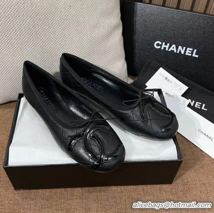 ​Market Sells Chanel Quilted Leather Ballet Flats CH4472 Black 2025