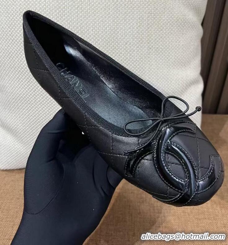 ​Market Sells Chanel Quilted Leather Ballet Flats CH4472 Black 2025